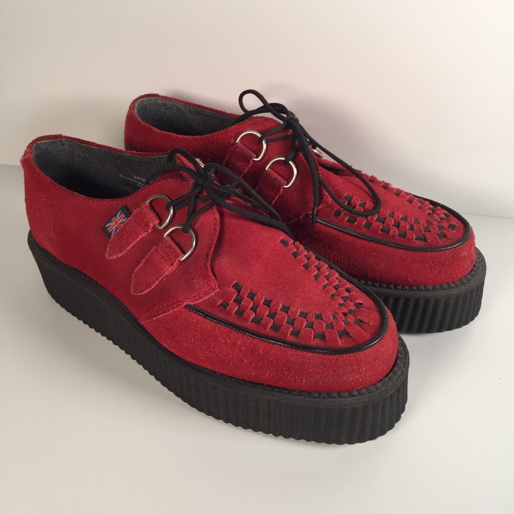 T.U.K Red Suede Creepers mens 8 womens 10 Shoes
